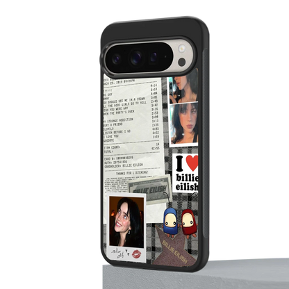 Billie Eilish google pixel 9 pro mobile cover | shockproof glass phone case