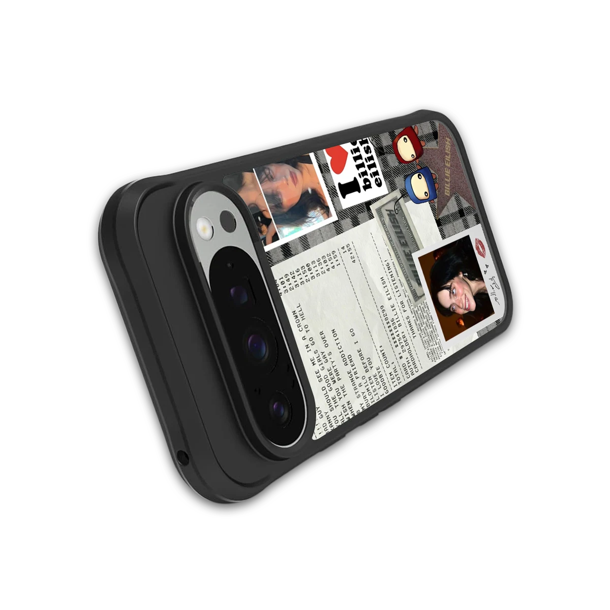 Billie Eilish stylish phone case for google pixel 9 pro | glossy glass and slim fit