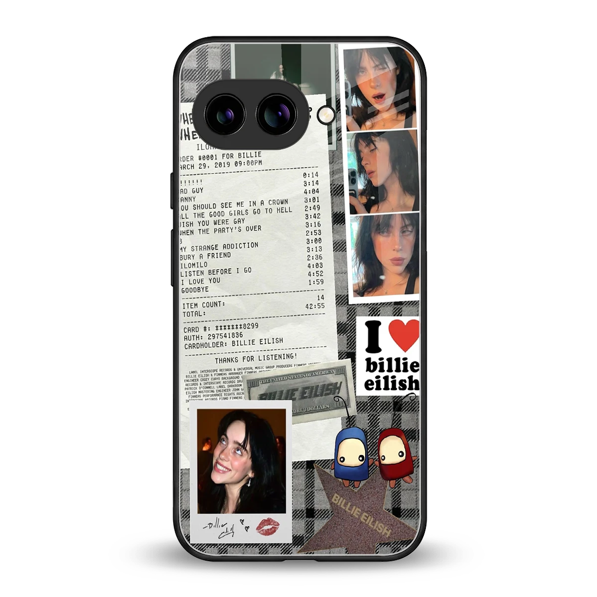 Billie Eilish back phone cover | glass case for google pixel 10a