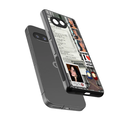 Billie Eilish sleek google pixel 10a cover with tempered glass back and TPU edges