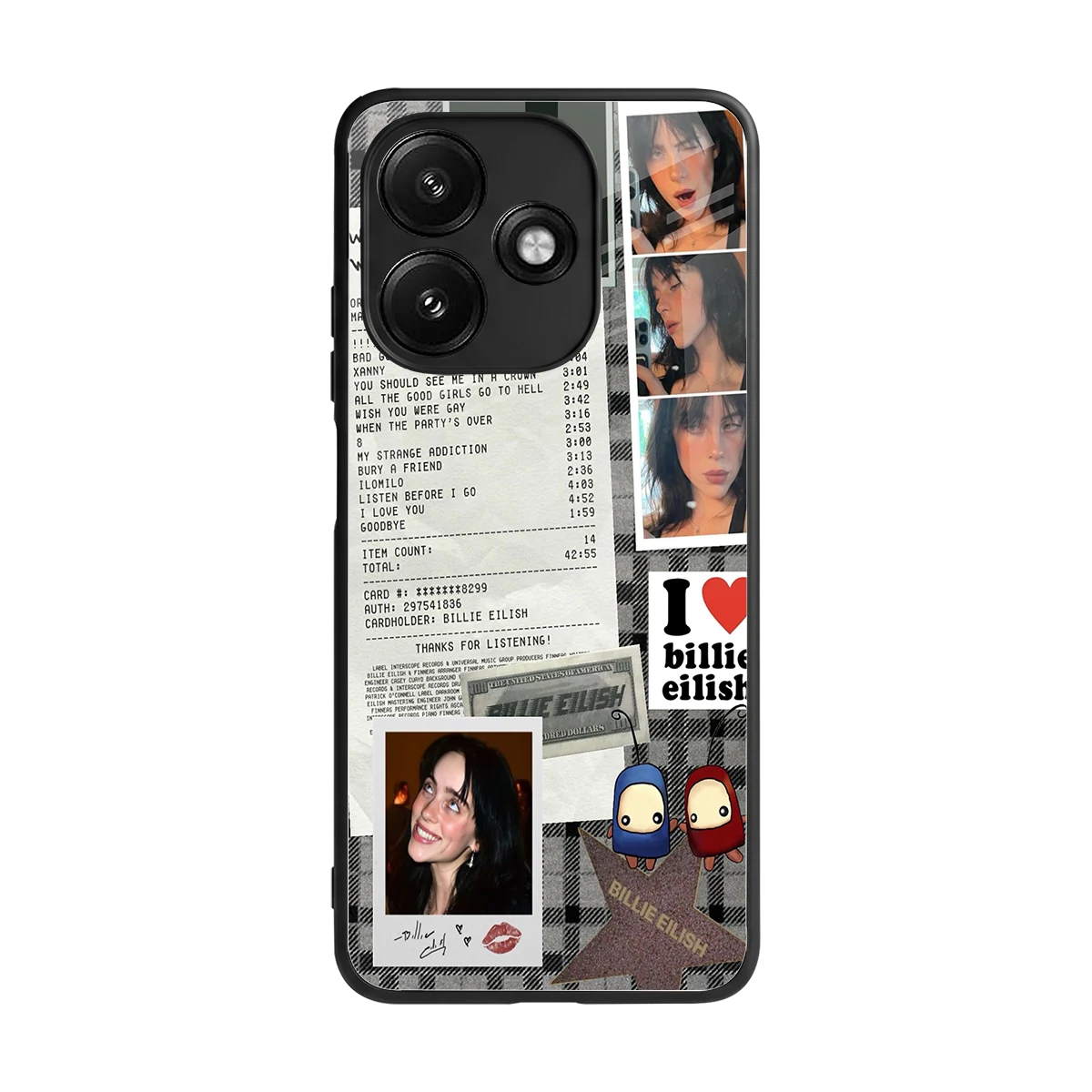 Billie Eilish back phone cover | glass case for redmi 12 5g