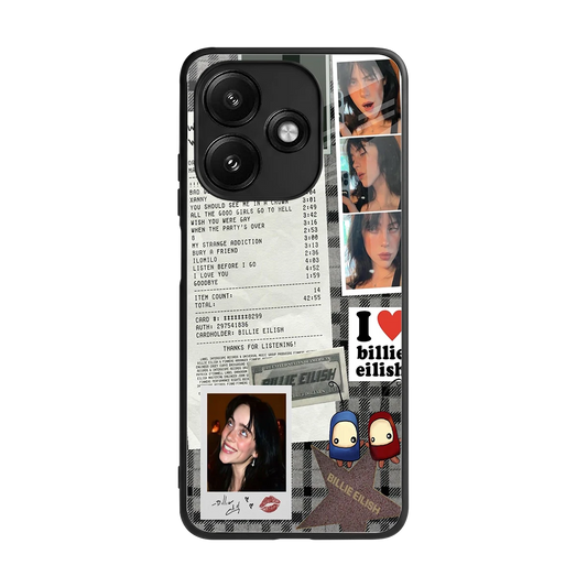 Billie Eilish back phone cover | glass case for redmi 12 5g