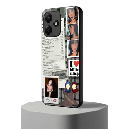 Billie Eilish redmi 12 5g mobile cover | shockproof glass phone case