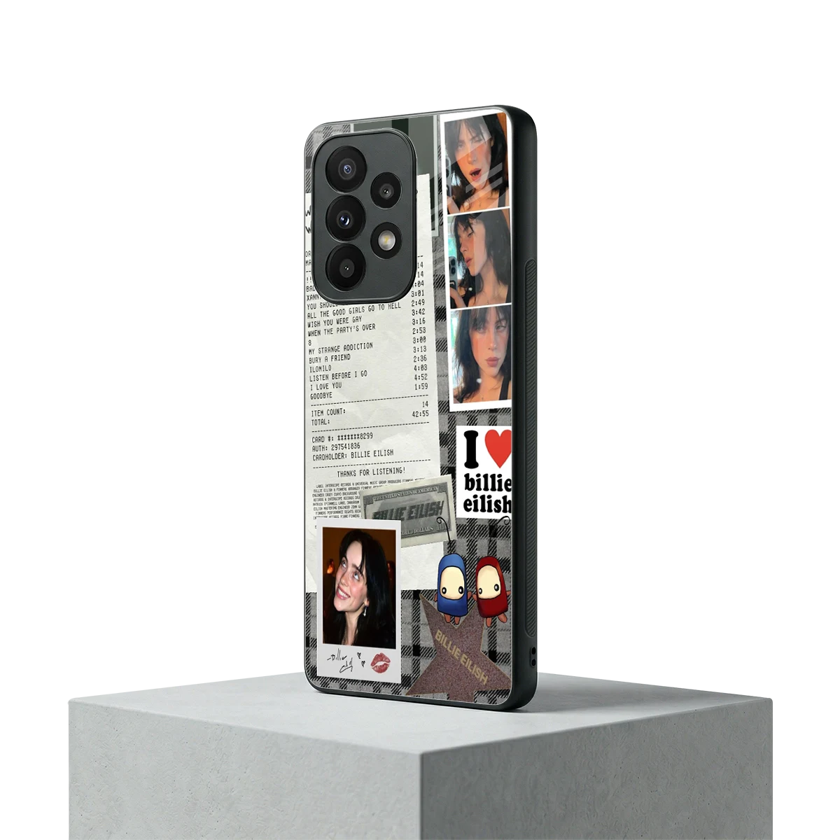 Billie Eilish samsung galaxy a23 mobile cover | shockproof glass phone case
