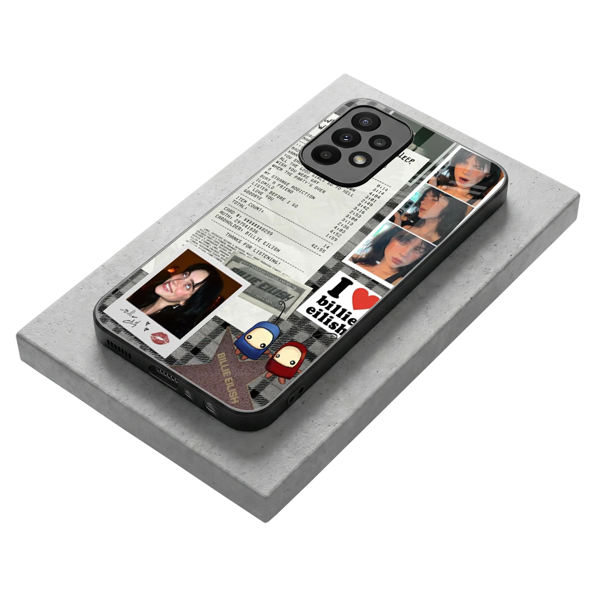 Billie Eilish stylish phone case for samsung galaxy a23 | glossy glass and slim fit