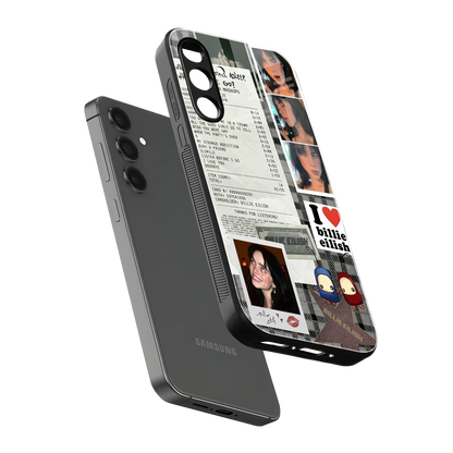 Billie Eilish sleek samsung galaxy a16 5g cover with tempered glass back and TPU edges