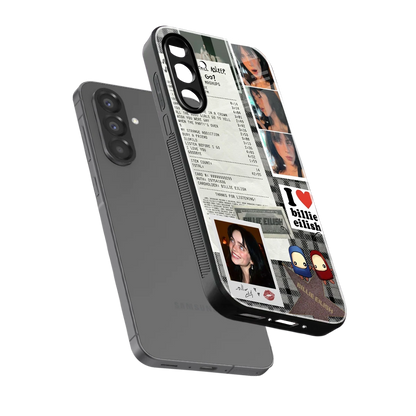 Billie Eilish sleek samsung galaxy a56 5g cover with tempered glass back and TPU edges