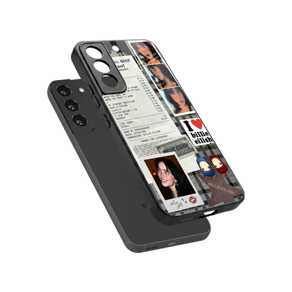 Billie Eilish sleek samsung galaxy s22 cover with tempered glass back and TPU edges