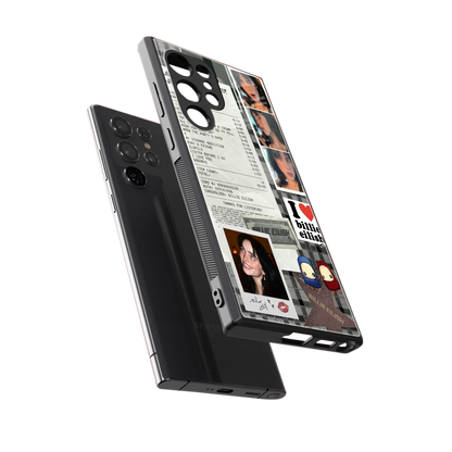 Billie Eilish sleek samsung galaxy s23 ultra cover with tempered glass back and TPU edges