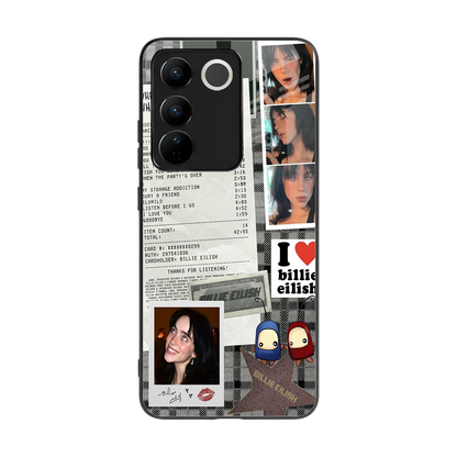 Billie Eilish back phone cover | glass case for vivo v27 5g