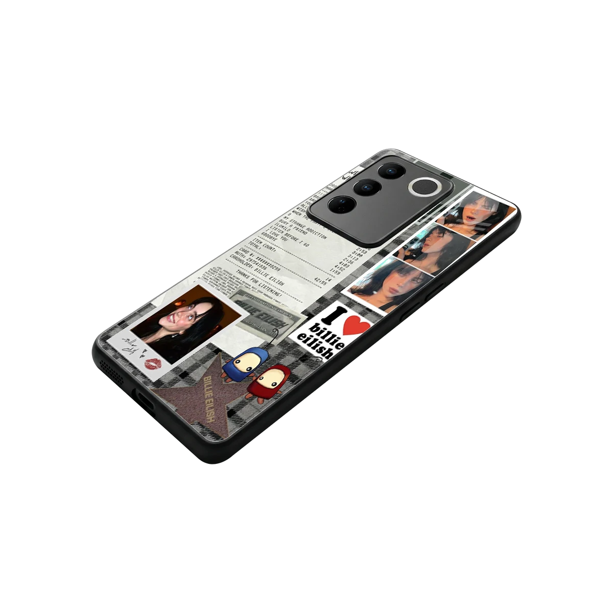Billie Eilish stylish phone case for vivo v27 5g | glossy glass and slim fit