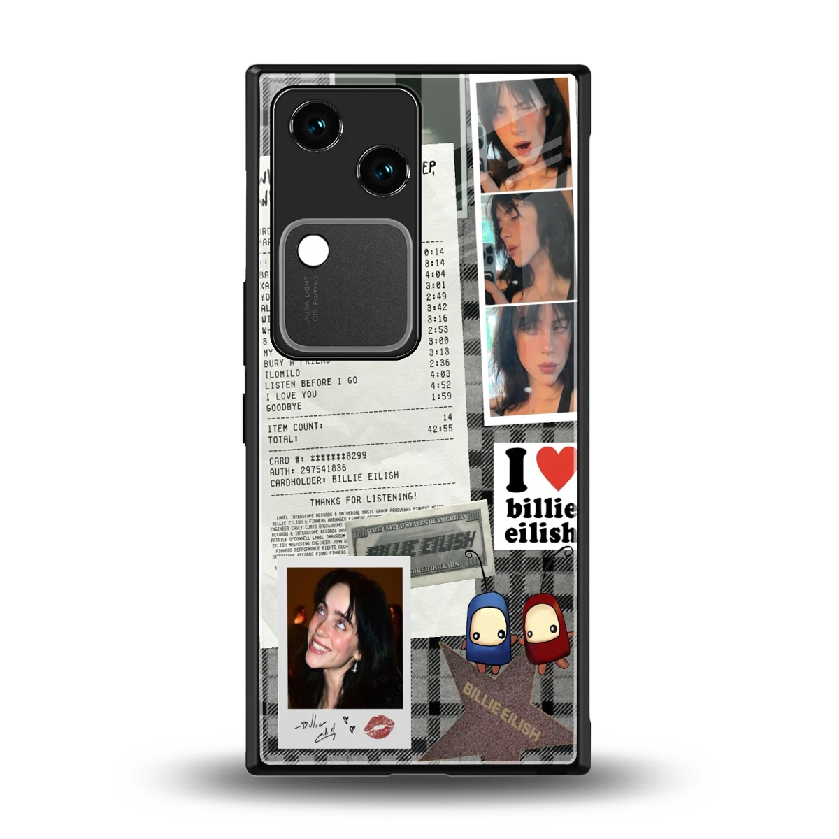 Billie Eilish back phone cover | glass case for vivo v30
