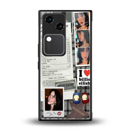 Billie Eilish back phone cover | glass case for vivo v30