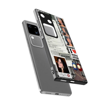 Billie Eilish sleek vivo v30 cover with tempered glass back and TPU edges