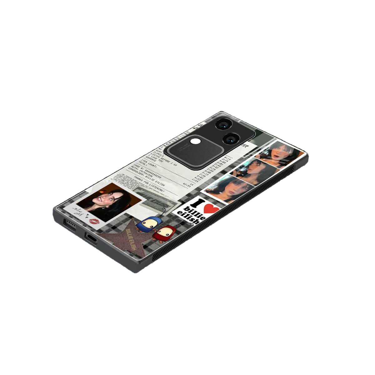 Billie Eilish stylish phone case for vivo v30 | glossy glass and slim fit