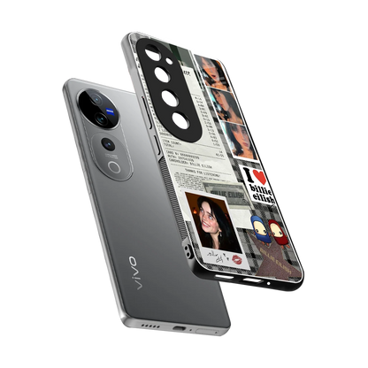 Billie Eilish sleek vivo v40 pro cover with tempered glass back and TPU edges