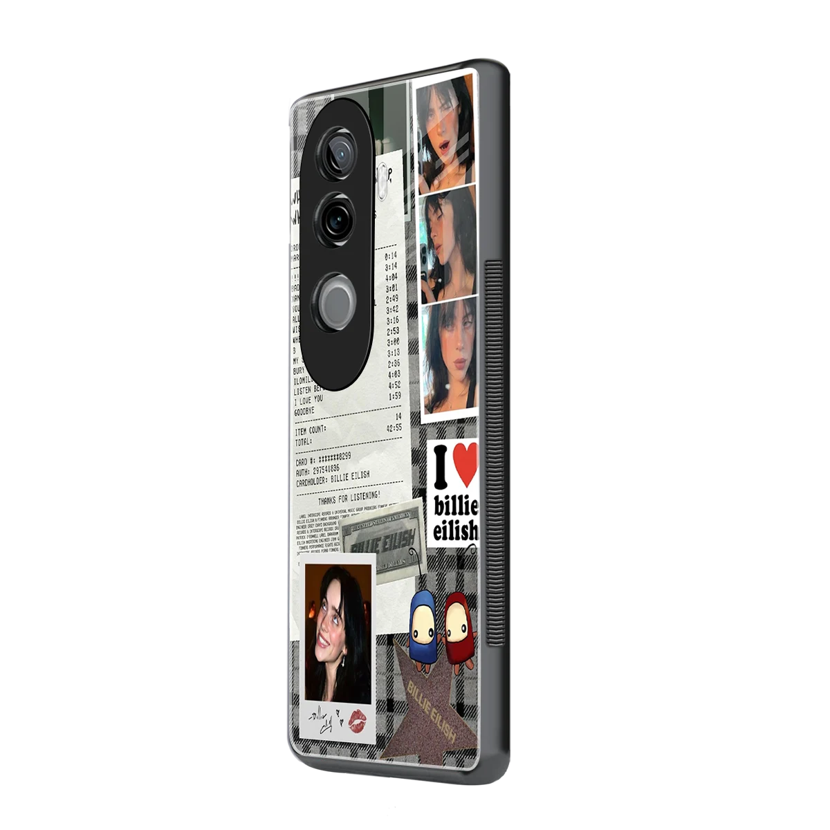 Billie Eilish vivo v40e mobile cover | shockproof glass phone case