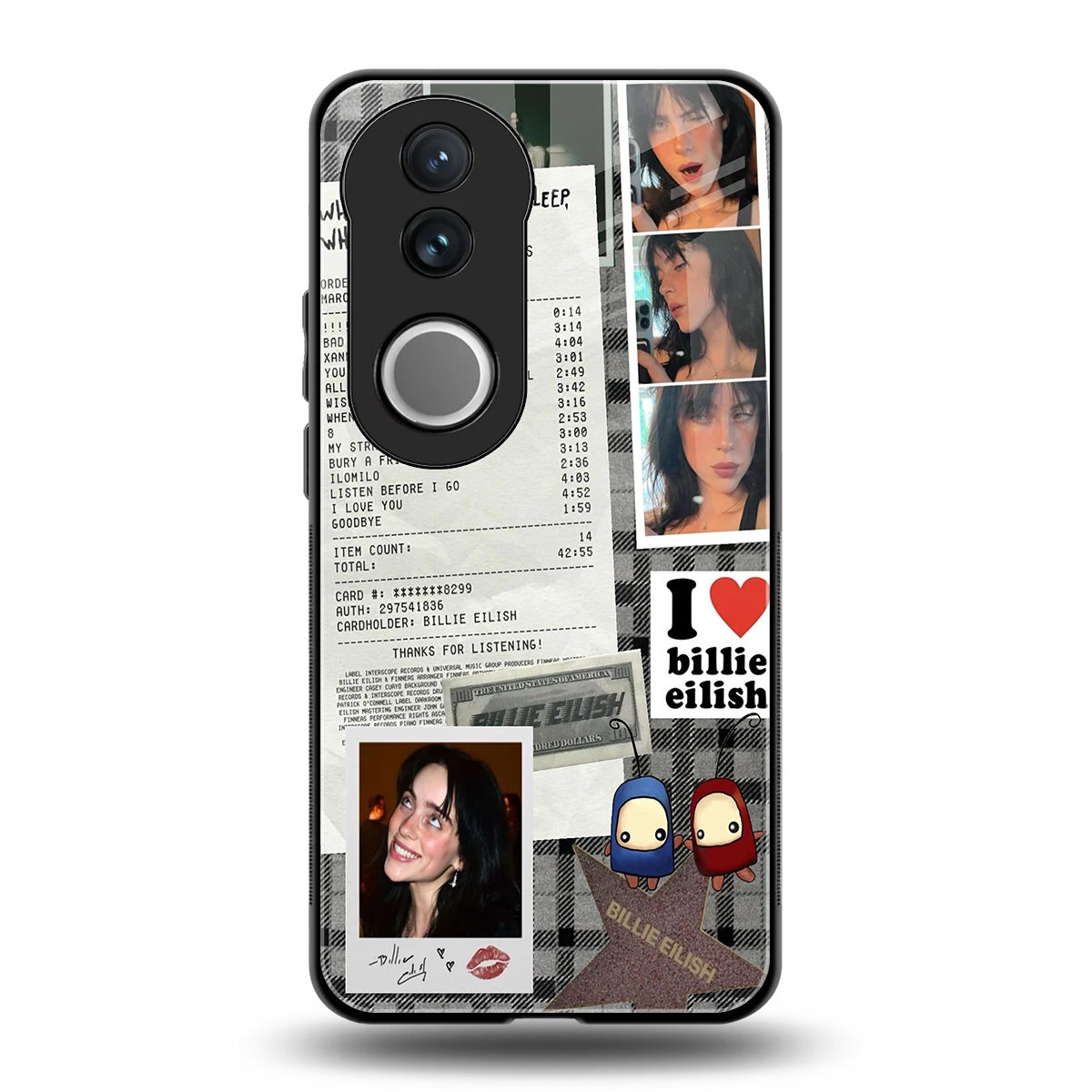 Billie Eilish back phone cover | glass case for vivo v50
