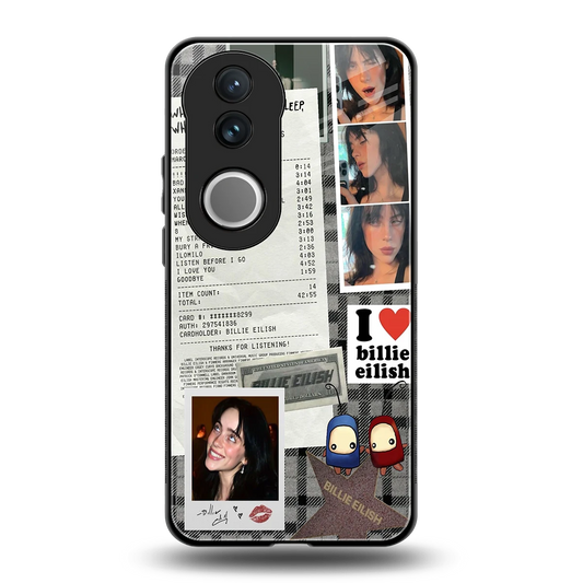 Billie Eilish back phone cover | glass case for vivo v50