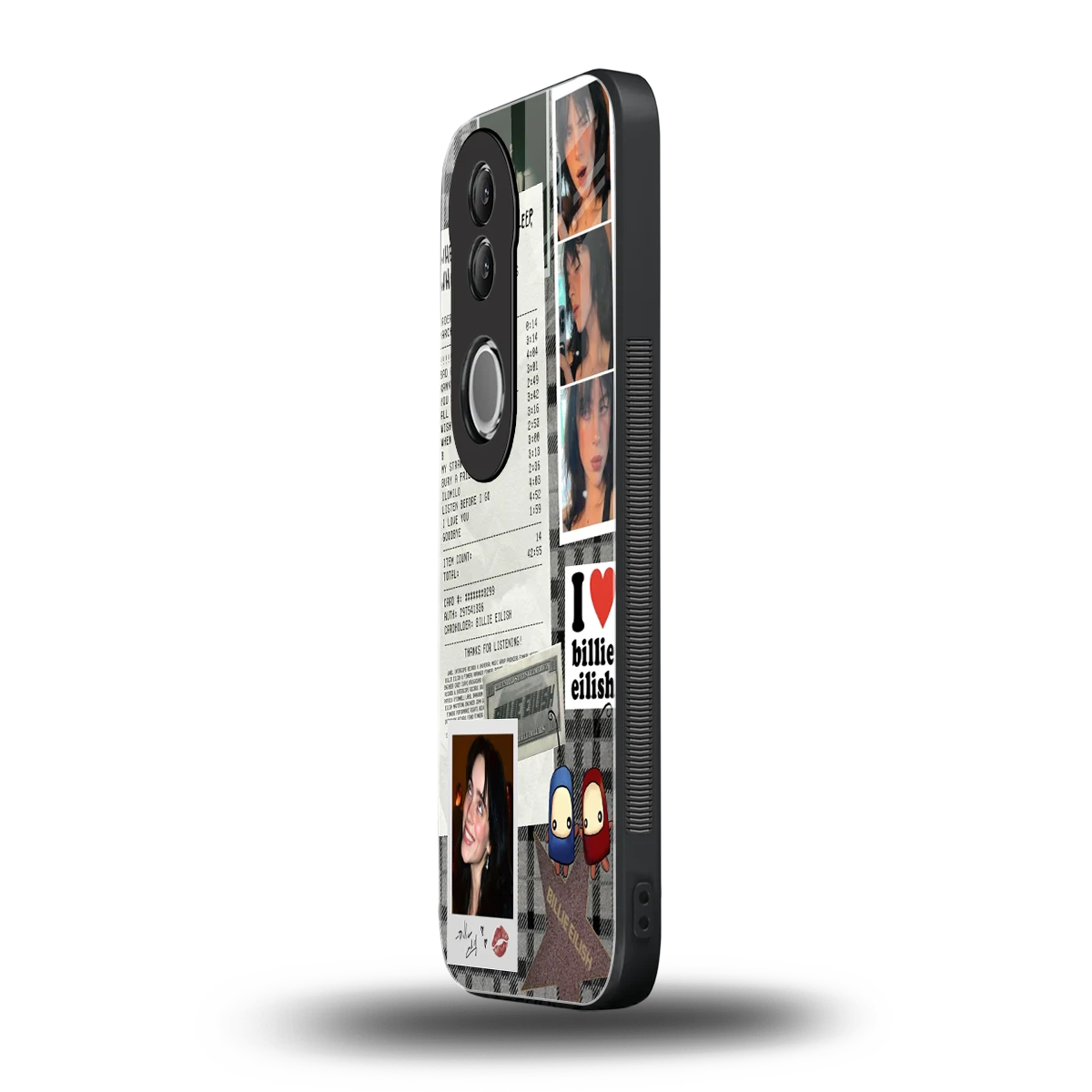 Billie Eilish vivo v50 mobile cover | shockproof glass phone case