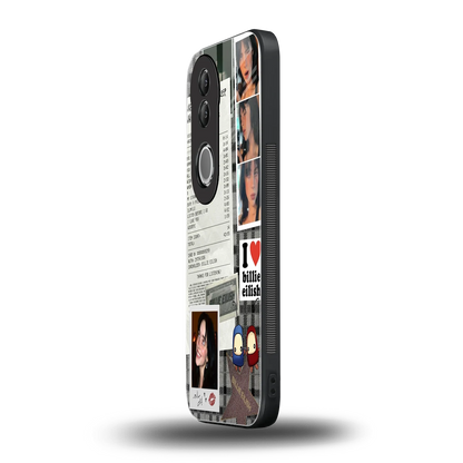 Billie Eilish vivo v50 mobile cover | shockproof glass phone case