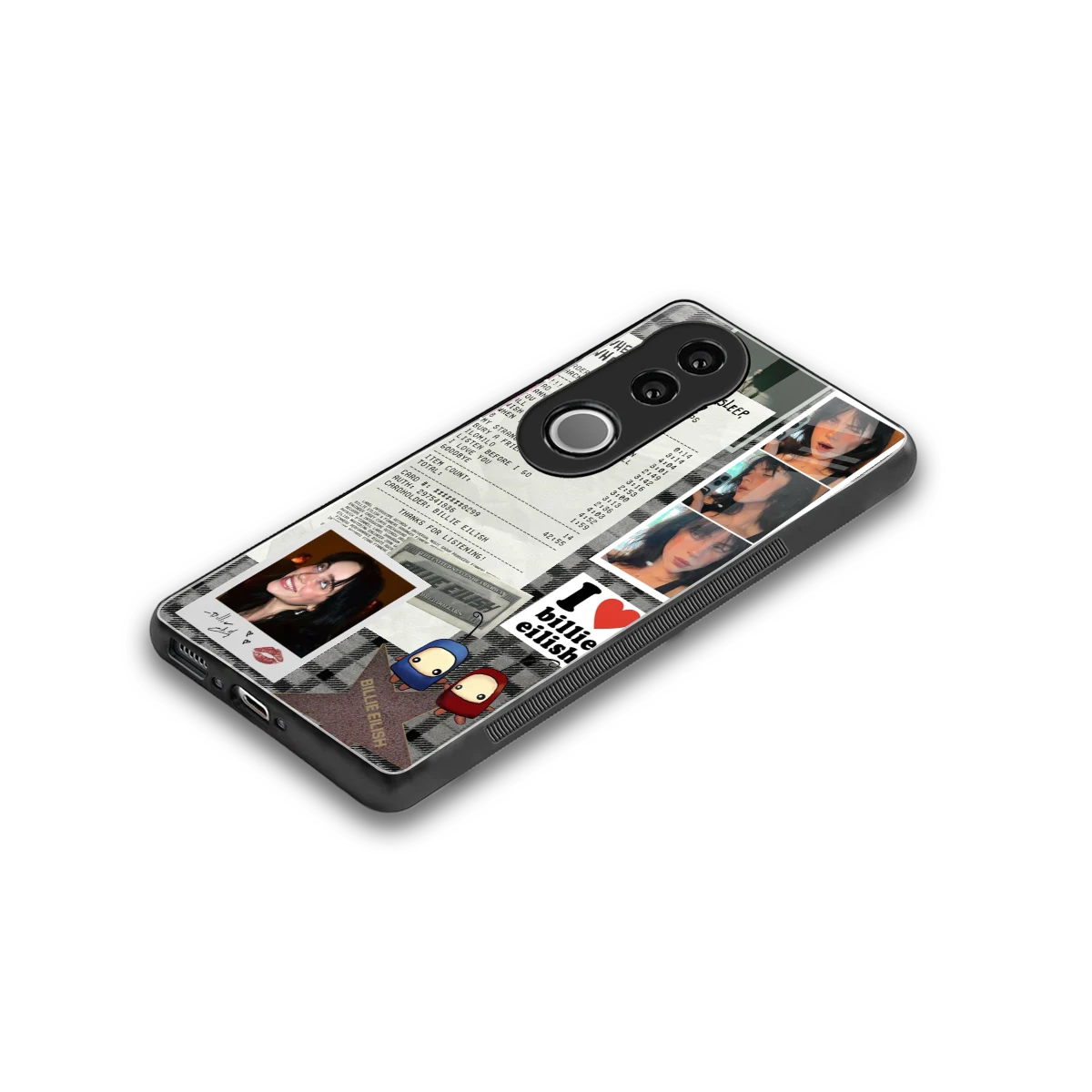 Billie Eilish stylish phone case for vivo v50 | glossy glass and slim fit
