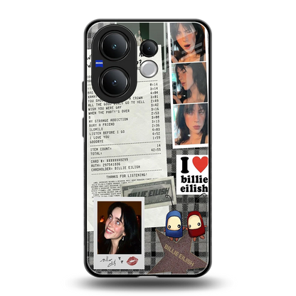 Billie Eilish back phone cover | glass case for vivo v60