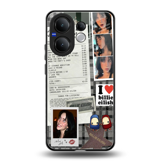 Billie Eilish back phone cover | glass case for vivo v60