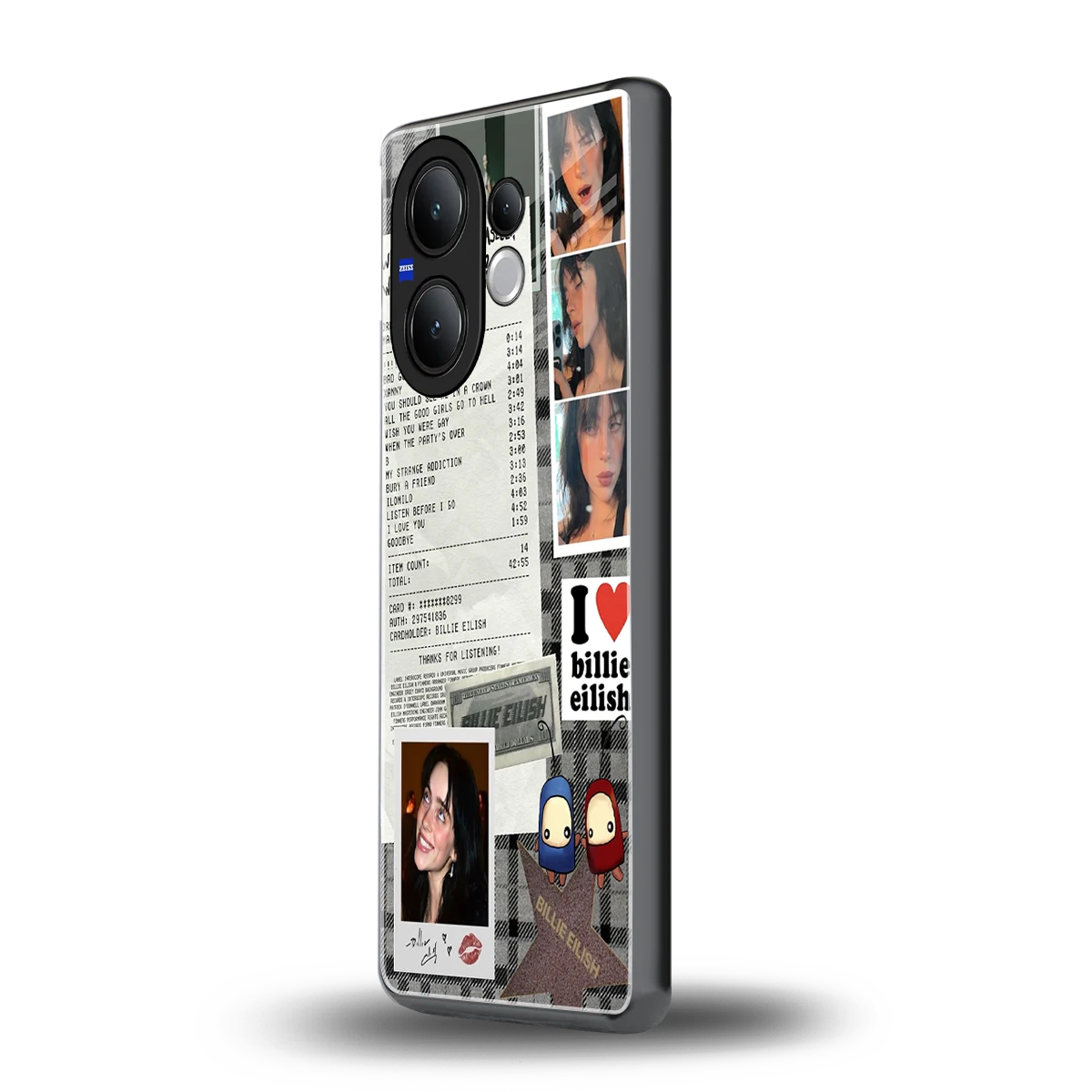 Billie Eilish vivo v60 mobile cover | shockproof glass phone case