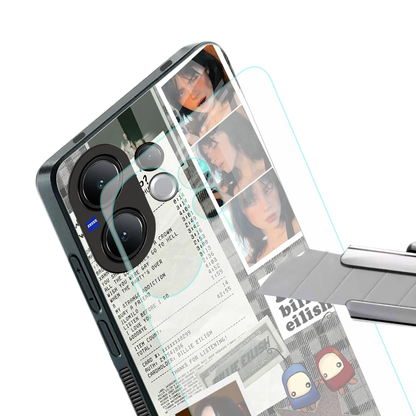 Billie Eilish stylish phone case for vivo v60 | glossy glass and slim fit