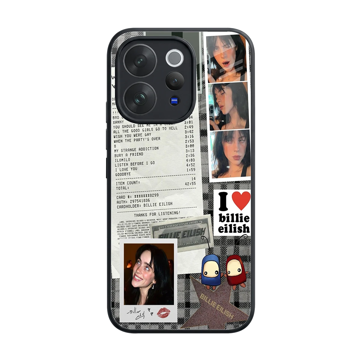 Billie Eilish back phone cover | glass case for vivo v70 elite
