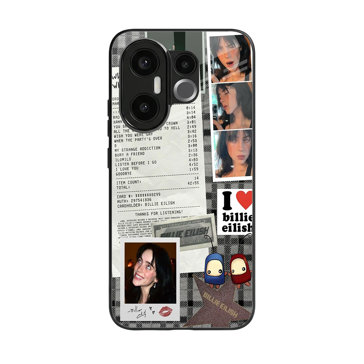 Billie Eilish back phone cover | glass case for vivo x200 fe