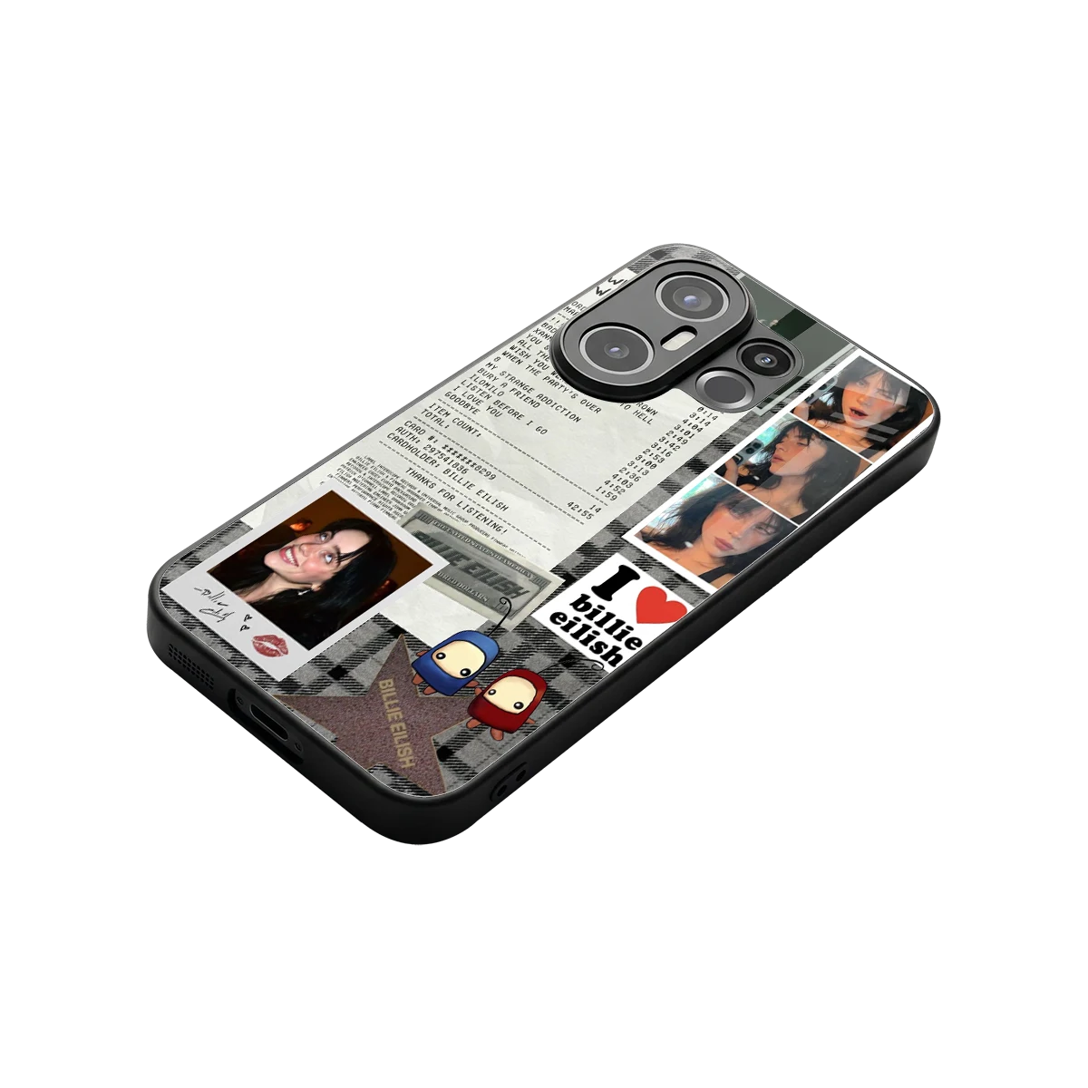 Billie Eilish stylish phone case for vivo x200 fe | glossy glass and slim fit