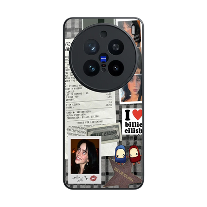 Billie Eilish back phone cover | glass case for vivo x200 pro