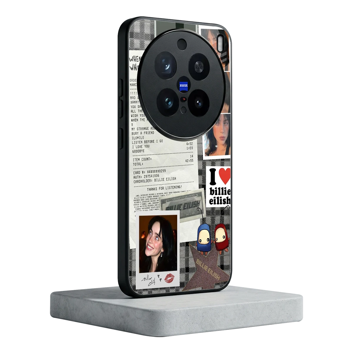 Billie Eilish vivo x200 pro mobile cover | shockproof glass phone case
