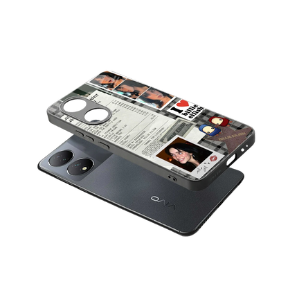 Billie Eilish sleek Vivo-y100 cover with tempered glass back and TPU edges