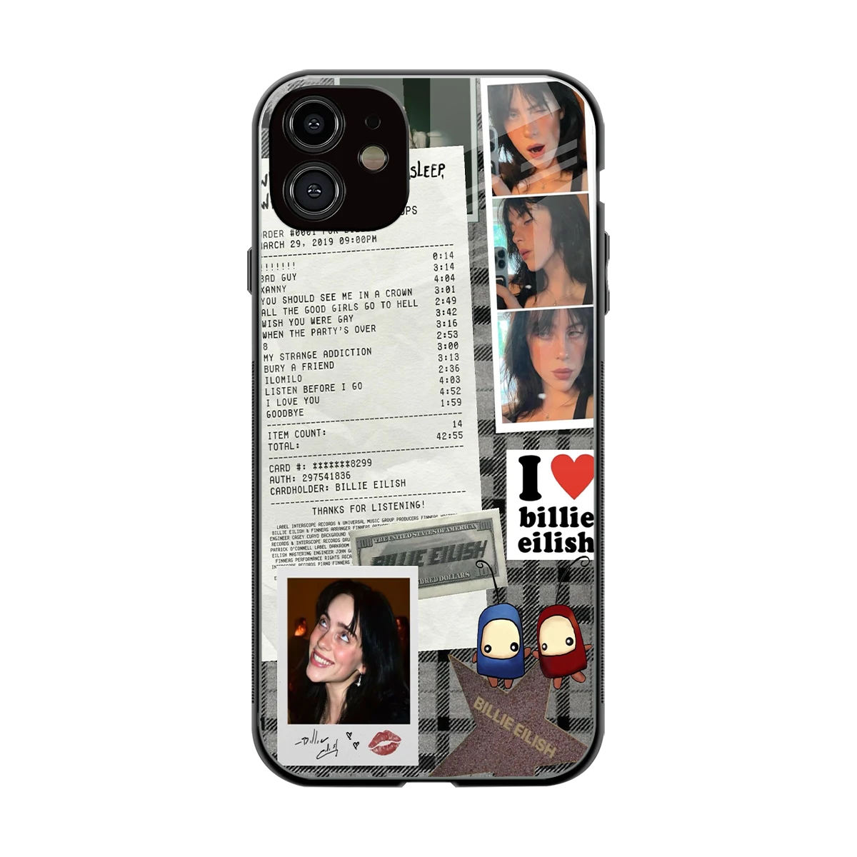 Billie Eilish back phone cover | glass case for iphone 12