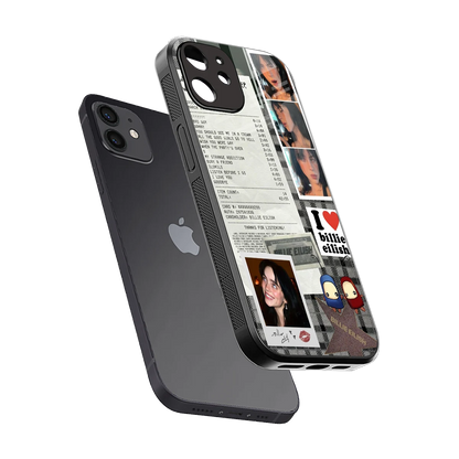 Billie Eilish sleek iphone 11 cover with tempered glass back and TPU edges