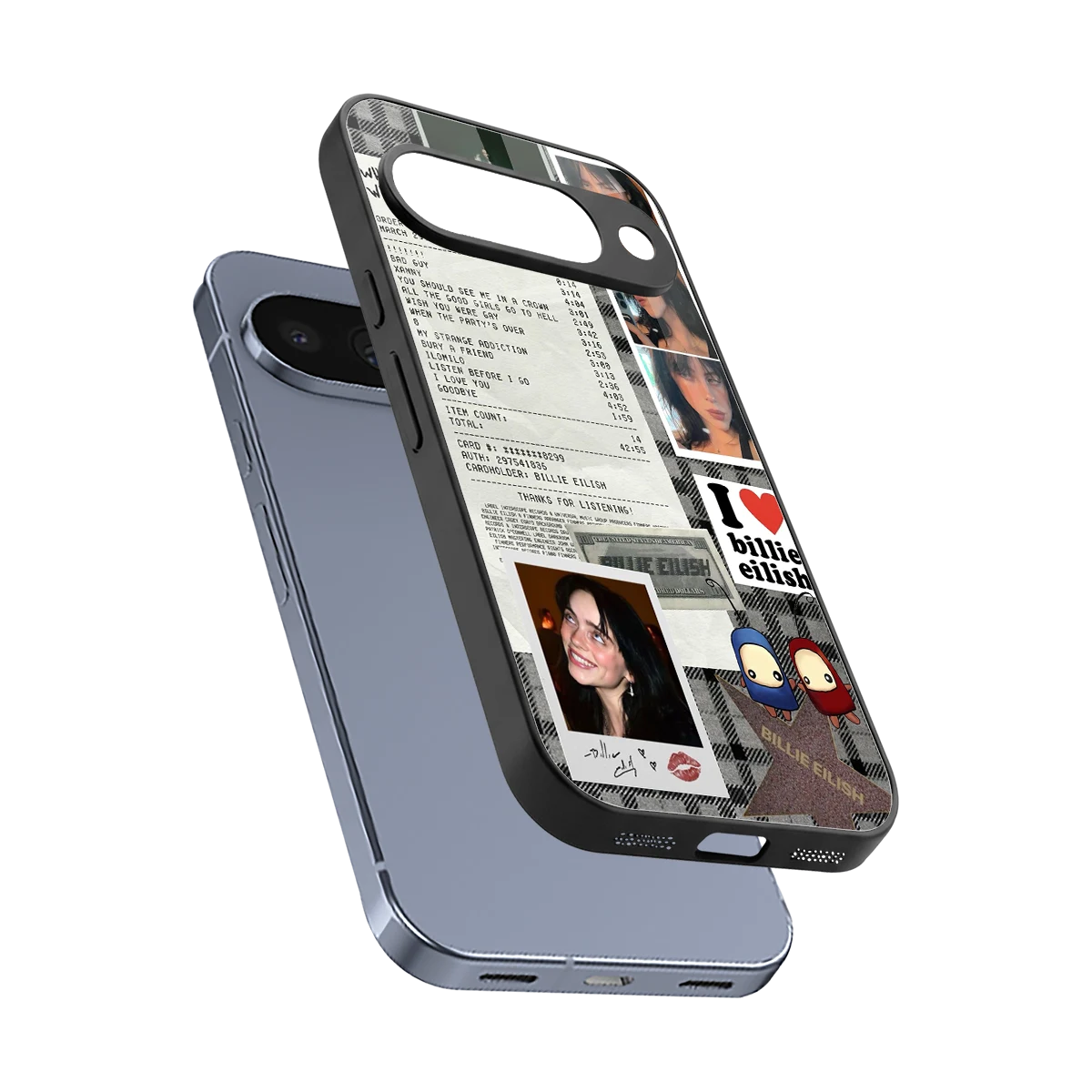 Billie Eilish sleek google pixel 10 cover with tempered glass back and TPU edges