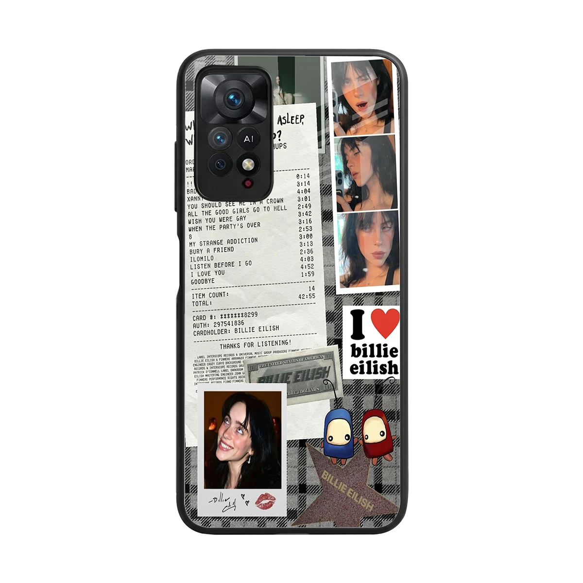 Billie Eilish back phone cover | glass case for redmi note 11 pro