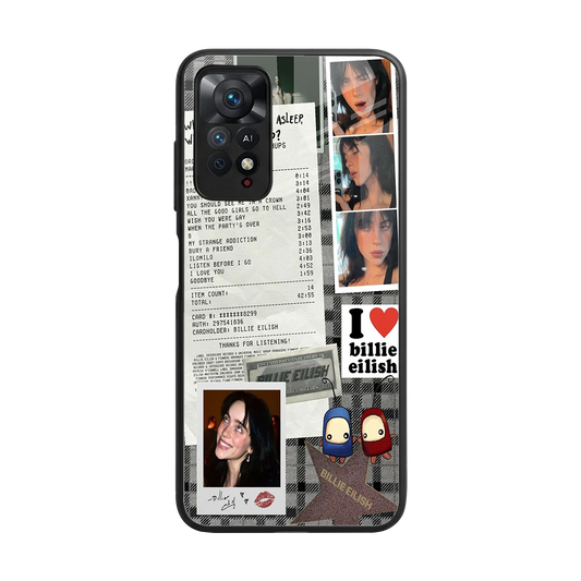 Billie Eilish back phone cover | glass case for redmi note 11 pro