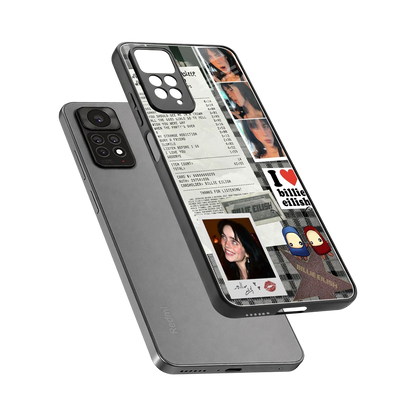 Billie Eilish sleek redmi note 11 pro cover with tempered glass back and TPU edges