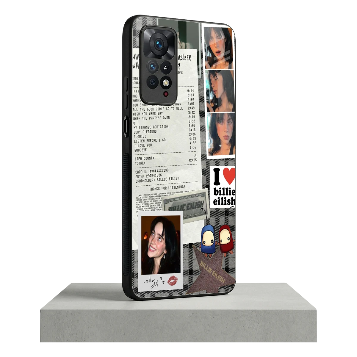 Billie Eilish redmi note 11 pro mobile cover | shockproof glass phone case