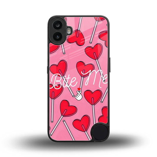 Bite Me back phone cover | glass case for cmf nothing phone 1