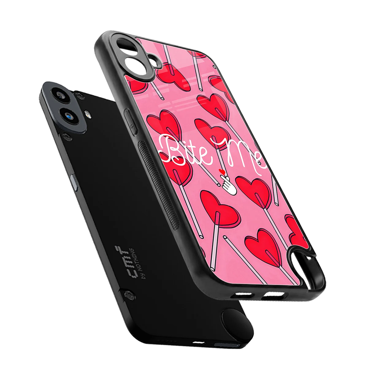 Bite Me sleek cmf nothing phone 1 cover with tempered glass back and TPU edges