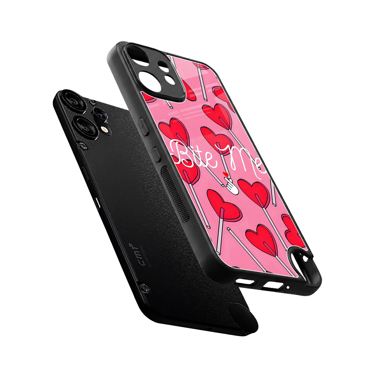 Bite Me sleek cmf nothing phone 2 pro cover with tempered glass back and TPU edges