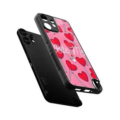Bite Me sleek cmf nothing phone 2 pro cover with tempered glass back and TPU edges