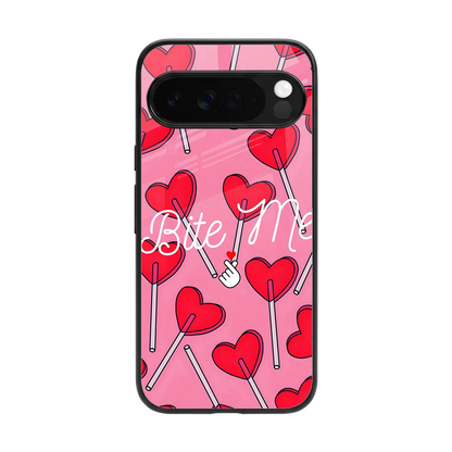 Bite Me back phone cover | glass case for google pixel 10 pro xl