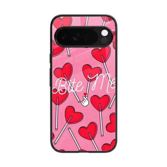 Bite Me back phone cover | glass case for google pixel 10 pro xl