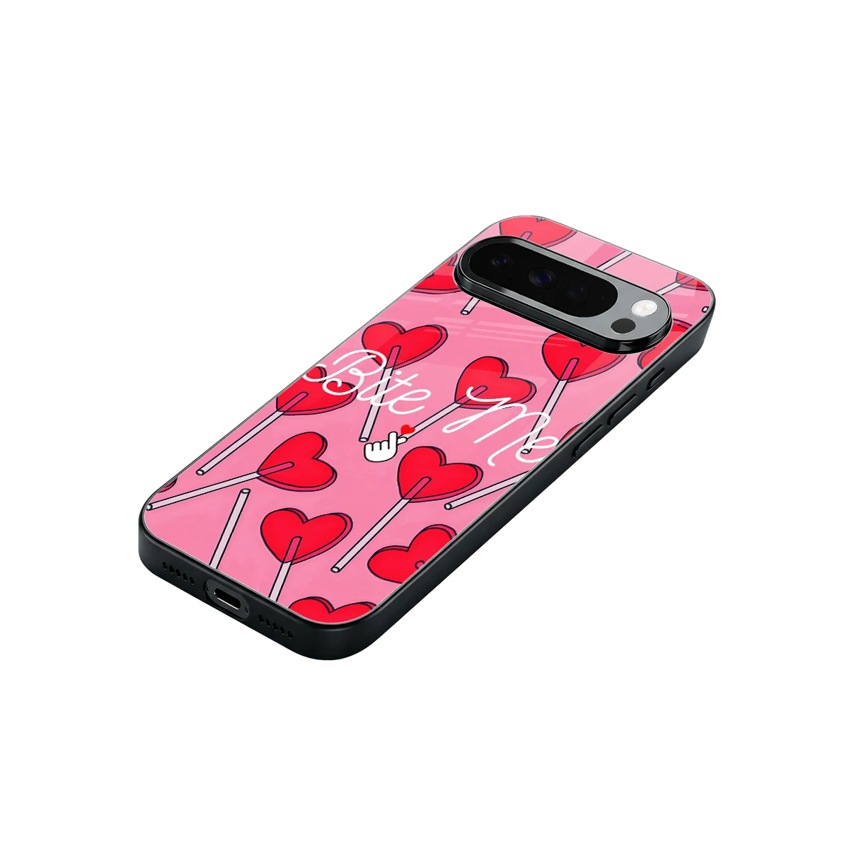 Bite Me stylish phone case for google pixel 10 pro xl | glossy glass and slim fit